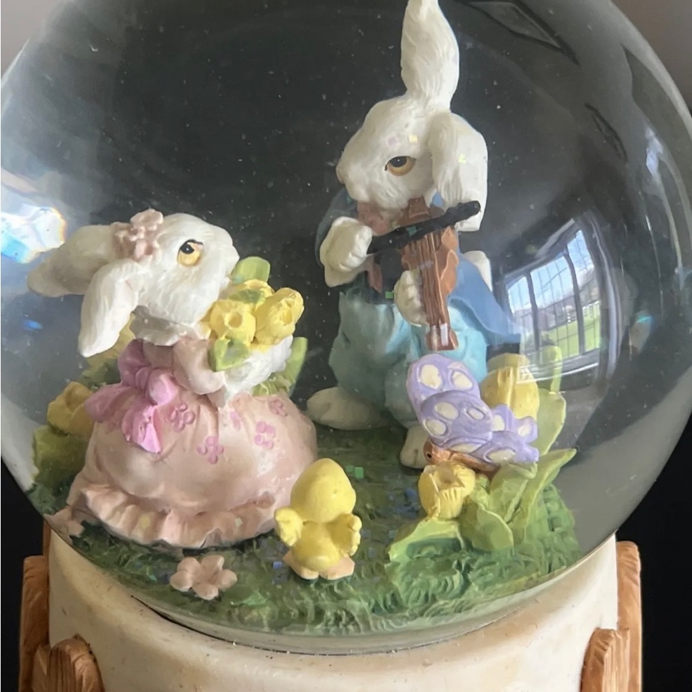 Silvestri Bunny Cellist Water Globe Rare Vintage - Picture 8 of 10